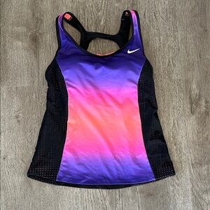 Nike Black and Orange Swim Tank Top